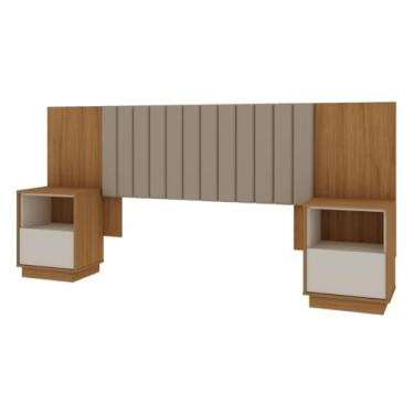 Imagem de Cabeceira Casal Extensível Com Mesa de Cabeceira Camarú/Pérola - Liz - Robel Móveis