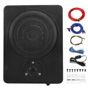 Imagem de Yaeccc Subwoofer de áudio fino de 20 cm 600 W alimentado por baixo do assento, kit de alto-falante subwoofer de carro/caminhão, ultrafino, sob o assento, ativo, alimentado por carro/caminhão