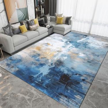 Imagem de Tapete para sala de estar com respingos de tinta para área abstrata, quarto grande, tapetes grandes para porta de entrada da sala de estar, lavável, flanela macia 7, CS0001, 200 x 250 cm, 78