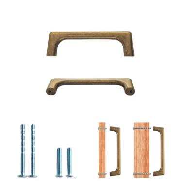 Imagem de Puxador de armário em arco de latão antigo, alças de liga de alumínio, cômoda retrô, hardware de armário, rb, 96mm,1