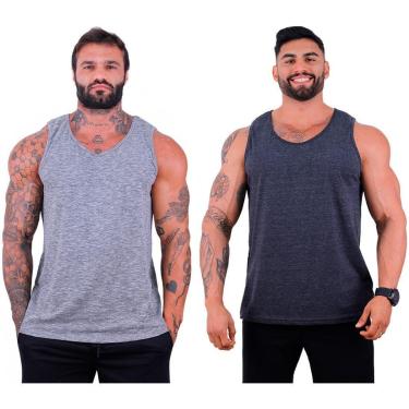 Imagem de Kit 2 Regatas Clássicas MXD Conceito Slim Cores Básicas e Mescladas Lisas-Masculino