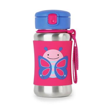 Imagem de Garrafa de Aço Inox Borboleta Zoo Skip Hop Divertida e Colorida