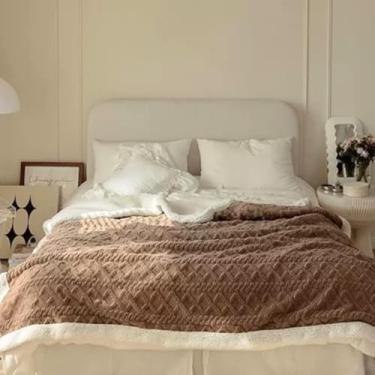 Imagem de Cobertor Manta Edredom Lã Carneiro Coberdrom Casal Sherpa Marrom