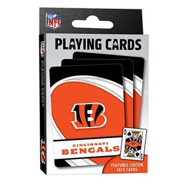 Imagem de MasterPieces - Baralho de cartas da NFL, baralho de futebol americano Cincinnati Bengals oficialmente licenciado, jogos familiares para adultos e crianças, tamanho padrão