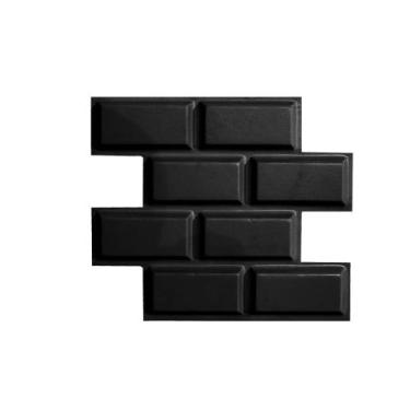 Imagem de Placa Preta PVC 25x25cm 3D Decorativa Autocolante Revestimento Plástic