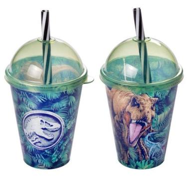 Imagem de Copo Infantil Shake com Tampa e Canudo Dinossauro 280ml Jurassic World