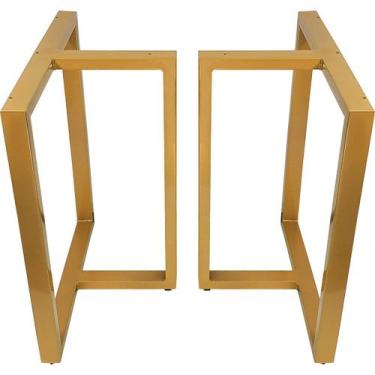 Imagem de Base de Mesa Kansas - Dourado - Genus Móveis, Dourado, Aço, Kansas