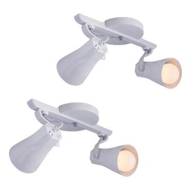 Imagem de Kit Com 02 Spots Duplo Trilho - Luminária Teto Ideal Praia - LUSTRES A