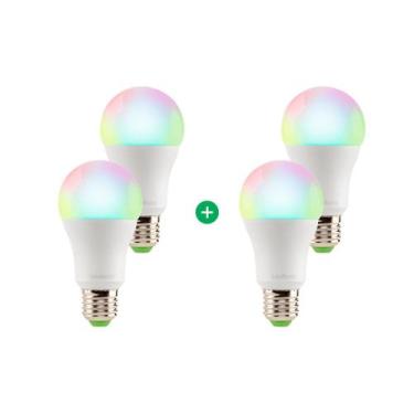 Imagem de Kit Lâmpada Smart Wi-Fi EWS 410 Intelbras - 4 unidades