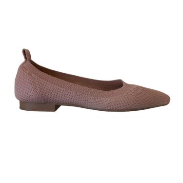Imagem de Sapatilha Feminina em Malha Knit Tricô Bico Fino Rose Confort