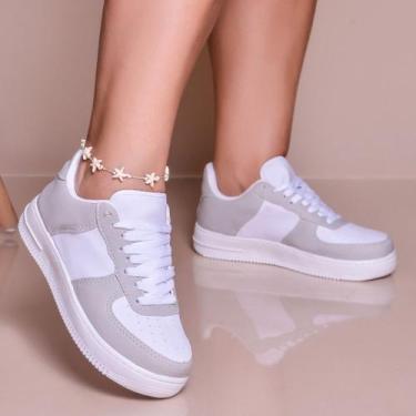 Imagem de Tênis Casual Sneakers Feminino Masculino Moda Blogueira  - SV, 35, Beg