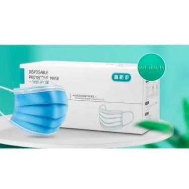 Imagem de máscara Azul cirúrgica descartável tripla 50 unidades - Máscara Descar