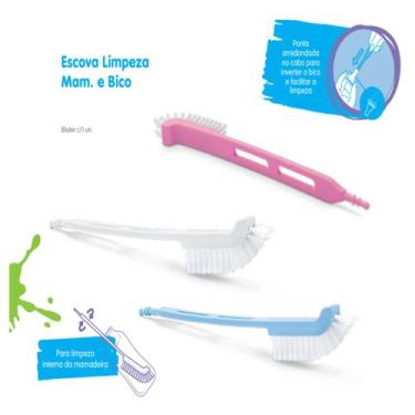 Imagem de Escova de limpar mamadeira e bico lolly sem bpa macia bebe
