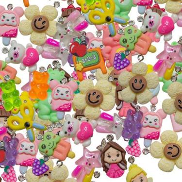 Imagem de 50 Pingentes Para Fazer Pulseiras Colar Brincos Variadas Pingente de P