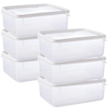 Imagem de Pote de plástico transparente para freezer e micro-ondas 4,3 litros co