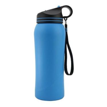 Imagem de Squeeze Inox 800ml Fitness Garrafa Para Academia Sport - Clink, Azul