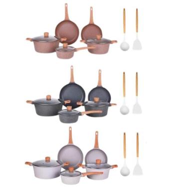 Imagem de Jogo De Panela 10 Pçs Completo Cerâmica Antiaderente Cozinha - bbless,