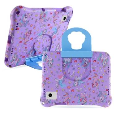 Imagem de Topevoeon Capa Unicórnio para Samsung Tab S6 Lite 10,4 P610 P620 2024 para crianças, meninas, EVA, leve, compatível com alça e suporte, para crianças, Pro, à prova de choque, capa completa, presente