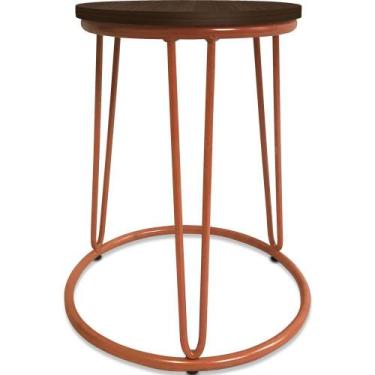 Imagem de Banco Banqueta Baixa Industrial Dinamarca Em Aço Balcão Bar Cozinha Co