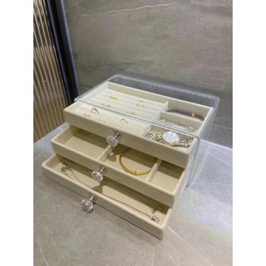 Imagem de Porta Joia Acrílico Gaveta Bandeja Forrado Acrílico - SHOP ALTERNATIVO