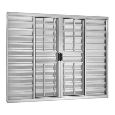 Imagem de Veneziana 6 Folhas 100x200 C/Grade Brilhante - Jr esquadrias preço jus