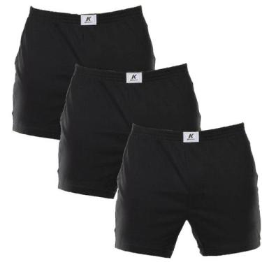 Imagem de Kit 3 Cuecas samba canção 100% algodão com abertura Keeper, Preto, Pre