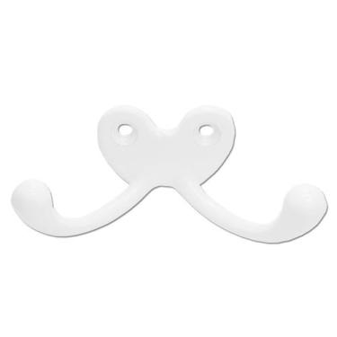 Imagem de Kit 2 Cabides P/ Roupa Ganchos Duplos Metal - Telis Ferragens, Branco