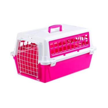 Imagem de Caixa de Transporte Atlas Trendy Ferplast para Cães e Gatos Rosa - Tam