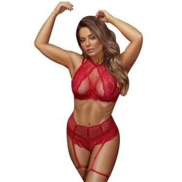 Imagem de Lingerie Sex Conjunto Lacradora Renda Sedutora Tule Poá  - S. Paixão, 