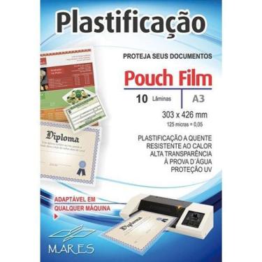 Imagem de Plastico Para Plastificacao Pouch Film A-3 303X426Mm 0,05 Conj/10 Mare