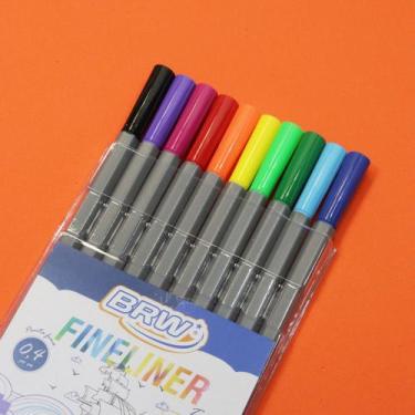 Imagem de Caneta Hidrográfica Fineliner Ponta Fina 0.4mm 10 Cores - BRW