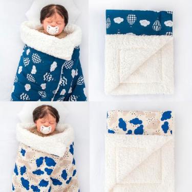 Imagem de Kit de 2 Mantas Cobertor Bebê e Infantil para Menino com Sherpa - Pand
