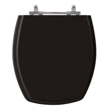 Imagem de Assento Sanitário Thema Preto Tampa para Vaso Incepa de Madeira Laquea