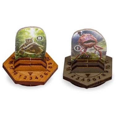 Imagem de SMONEX Updated Wooden Health Tracker Monster Stands 24 Pcs - EU and US Gloomhaven Board Game Accessories - Monster Wound Tracker Stands