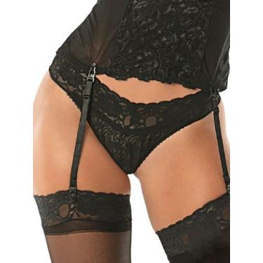 Imagem de Calcinha Fio Dental Buquê Demillus 51190, Preto, B