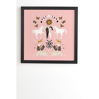 Imagem de Deny Designs Arte de parede, moldura preta 76,2 cm x 76,2 cm, unicórnios Anneamanda são reais