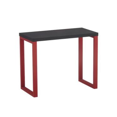 Imagem de Mesa Auxiliar Tubolar PE 40 Pandin 90 x 45 Cm Preto e Vermelho