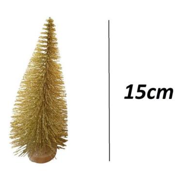 Imagem de Mini Arvore De Natal Dourada Pinheiro 15cm - 1 Unidade - Lynx