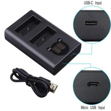 Imagem de Carregador Duplo LP-E12 para Canon EOS-M EOS Rebel SL1 - Memorytec