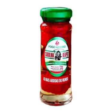 Imagem de Pimenta Carolina Reaper Grande Em Conserva Fogo Mineiro - Fogo Mineiro