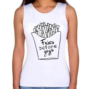 Imagem de Regata Feminina Fries Before Guys - Foca na Moda, Branco, M