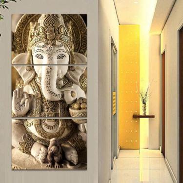 Imagem de Quadro Decorativo Ganesha 60x120 Budismo Deus Hindu Estátua  - IQuadro