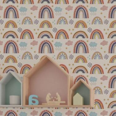 Imagem de Papel de Parede Adesivo Arco Íris Neutro N019044 0,58x3M - Adesivo BR