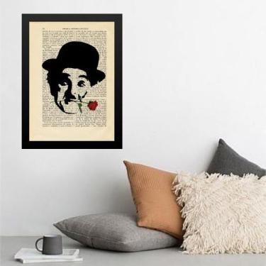 Imagem de Quadro Charlie Chaplin Vintage - Romântico 45x34cm - com vidro - Quadr