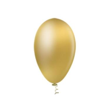 Imagem de Balão Látex 7 Pera Metal Ouro 50 Un - Pic Pic