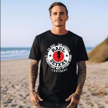 Imagem de Camiseta 100% Algodão Raul Seixas Rock Blusa Unissex - Macoli Outlet, 