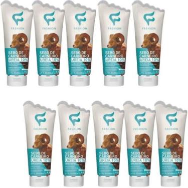 Imagem de Creme Fashion Sebo de Carneiro Ureia 10% Bisnaga 200ml Kit 10 Unidades