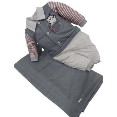 Imagem de Saída Maternidade Bebê Menino Le Bhua Paraiso Bordado 13370 - Le Bhua 