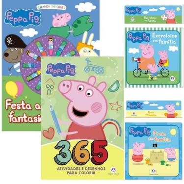 Imagem de Kit Peppa Pig Giz de cera + 365 Atividades e Desenhos + Banho Peppa Pi