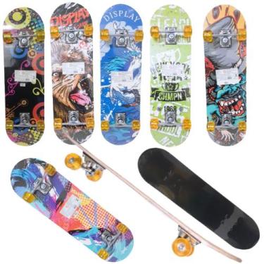 Imagem de Skate Com Shape De Madeira Grande Roda Gel com lixa Estampado 70cm Inf